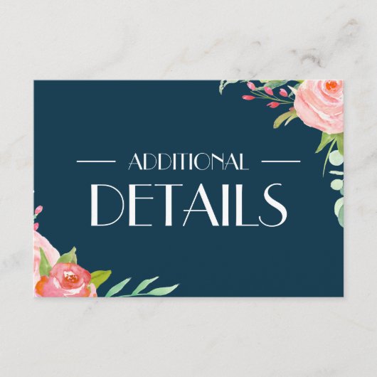 Blühende Botanicale | Angaben zur Hochzeit Begleitkarte (Vorderseite)