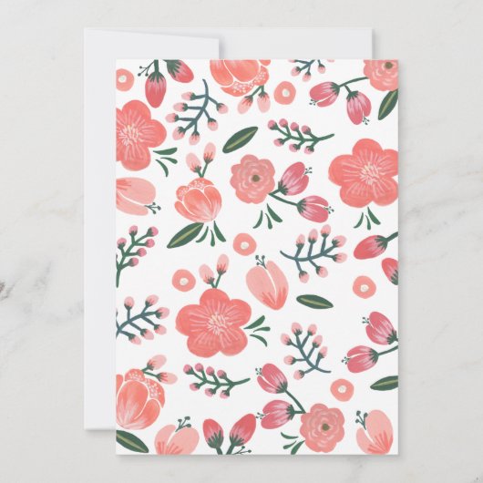 Blühende Botanicale | Einladung der Babydusche (Rückseite)