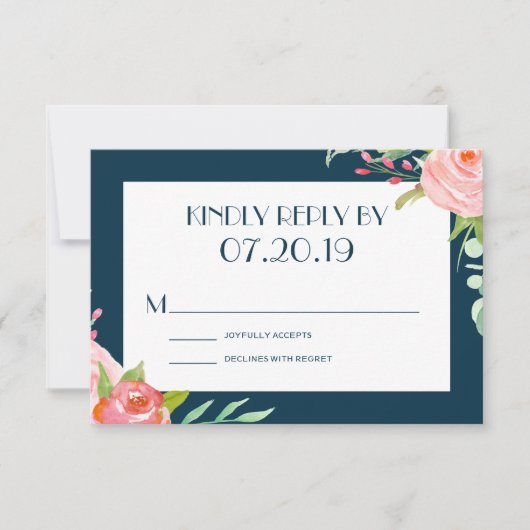 Blühende Botanicale | RSVP-Hochzeitkarte RSVP Karte (Vorderseite)
