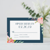 Blühende Botanicale | RSVP-Hochzeitkarte RSVP Karte (Stehend Vorderseite)