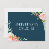 Blühende Botanicale | RSVP-Menü-Karte für Hochzeit RSVP Karte (Rückseite)