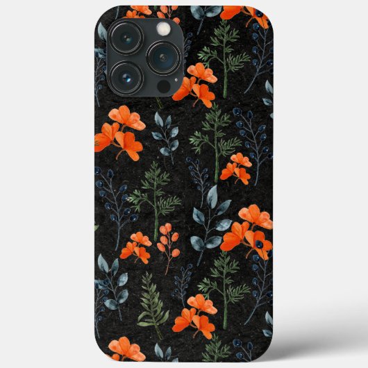 Blühende Botanicals Orange Grüne Branche Case-Mate iPhone Hülle (Rückseite)