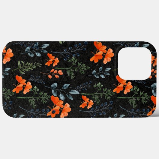 Blühende Botanicals Orange Grüne Branche Case-Mate iPhone Hülle (Rückseite (Horizontal))