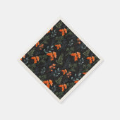 Blühende Botanicals Orange Grüne Branche Serviette (Ecke)