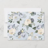 Blühende botanisch-blaue personalisierte Schreibwa Mitteilungskarte (Rückseite)