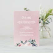 Blühende botanische Blüte Hochzeitskarte Begleitkarte (Stehend Vorderseite)