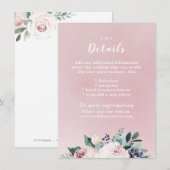 Blühende botanische Blüte Hochzeitskarte Begleitkarte (Vorne/Hinten)