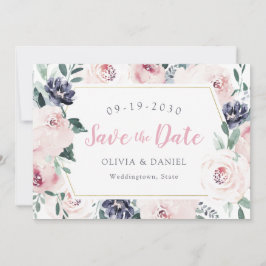 Blühende botanische Errötung Save the Date