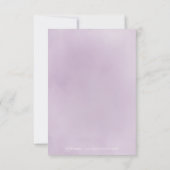 Blühende botanische Hochzeit mit lila Blumenbezug RSVP Karte (Rückseite)