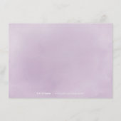 Blühende botanische lila Blumenunterkunft Begleitkarte (Rückseite)