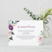 Blühende botanische lila Blumenunterkunft Begleitkarte (Stehend Vorderseite)