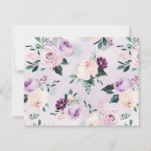 Blühende botanische lila personalisierte Schreibwa Mitteilungskarte (Rückseite)