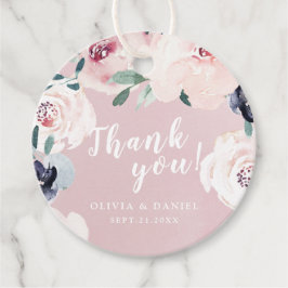 Blühende botanische rosa Blüte Vielen Dank Geschenkanhänger