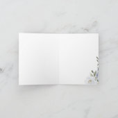 Blühende botanische staubblaue Aquarellblüte Dankeskarte (Innenseite)