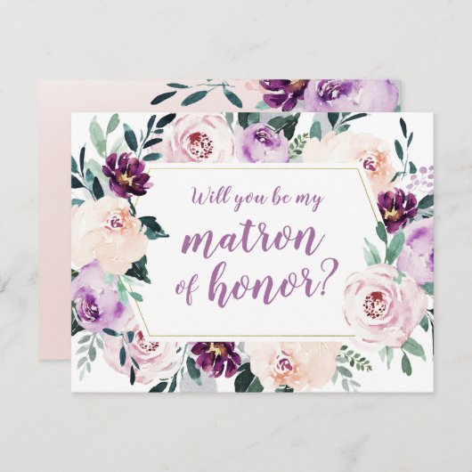 Blühende botanische Würden Sie meine Ehrenmatron s Einladung (Vorne/Hinten)