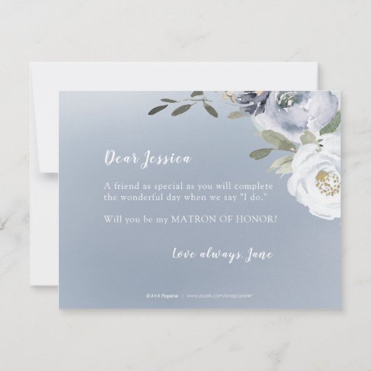 Blühende botanische Würden Sie meine Ehrenmatron s Einladung (Rückseite)