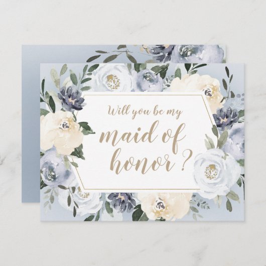 Blühende botanische Würden Sie meine Trauzeugin se Einladung (Vorne/Hinten)