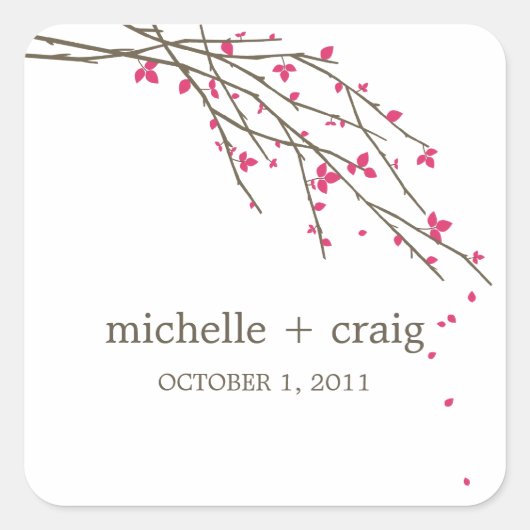 Blühende Branchen bevorzugen Sticker - Fuchsia (Vorderseite)