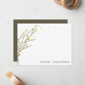 Blühende Branchen flatter Danksagkarte - Limon Mitteilungskarte (Vorderseite/Rückseite Beispiel)