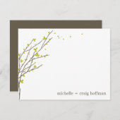 Blühende Branchen flatter Danksagkarte - Limon Mitteilungskarte (Vorne/Hinten)