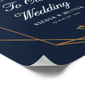 Blühende Brauerei Blauer Hochzeitszeichen Poster (Ecke)