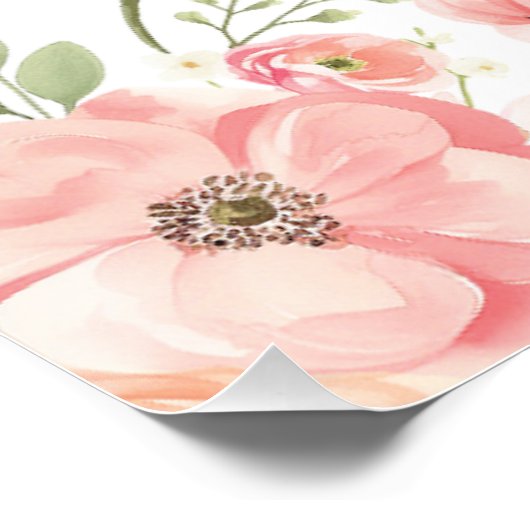 Blühende Brautparty-Liebe im blühenden Licht willk Poster (Ecke)