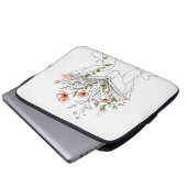 Blühende Buch Botanische Linienkunst Laptopschutzhülle (Vorne Knopf)
