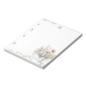 Blühende Buch Botanische Linienkunst Notizblock (Rotiert)