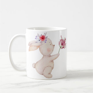 Blühende Bunny Bliss - Niedliche Kaninchen und Tas Kaffeetasse