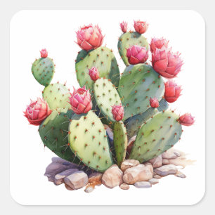 Blühende Cactus Garden Sticker - farbenfrohe Sukku