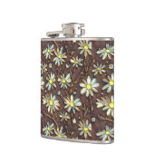 Blühende Camomiles - Modernes Blumenmuster-Design Flachmann (Links)