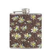 Blühende Camomiles - Modernes Blumenmuster-Design Flachmann (Vorderseite)