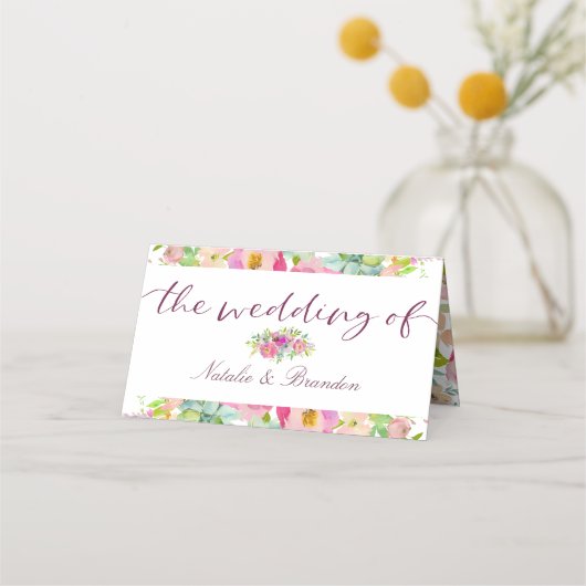 Blühende Chic-Blumensitze Hochzeitsstimmung Tischn Platzkarte (Rückseite)