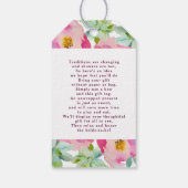 Blühende Chic Blush Bloral Bridal Display Dusche Geschenkanhänger (Rückseite)