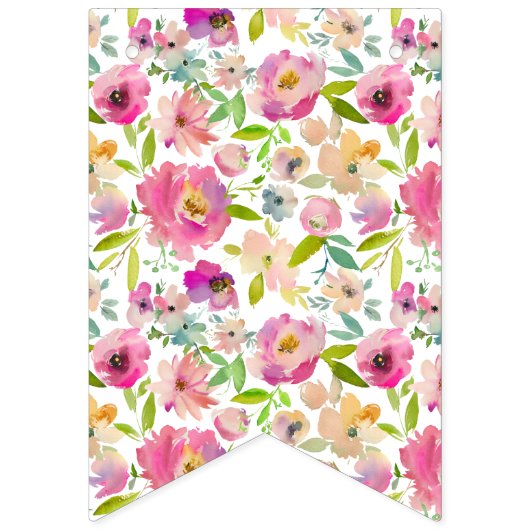 Blühende Chic-Blütenbrille als Brautparty Wimpelkette (Erste Fahne)