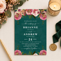 Blühende Chic Deep Teal Grün Florale Hochzeit