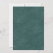 Blühende Chic Deep Teal Grün Florale Hochzeit Einladung (Rückseite)