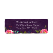 Blühende Chic Floral Hochzeitscoupe Rücksendeadres