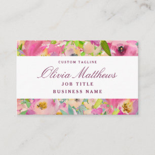 Blühende Chic Mint & Blush Florale Social Media Visitenkarte