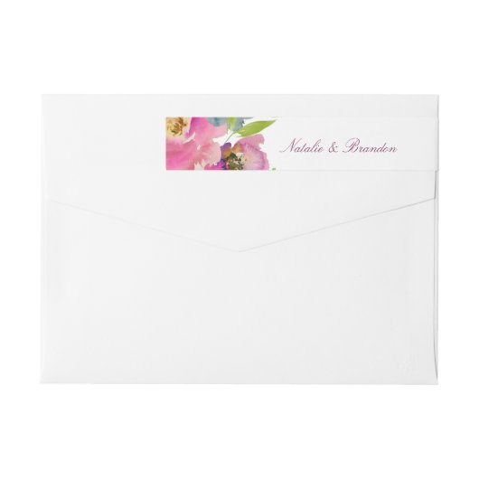 Blühende Chic-Minz- und Rosenblüten-Monogramm-Hoch (Rückseite)
