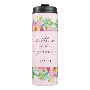 Blühende Chic Minze & Brautmutter Rosa Thermosbecher