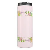 Blühende Chic Minze & Brautmutter Rosa Thermosbecher (Rückseite)