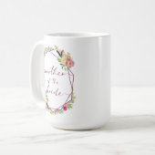 Blühende Chic Minze & Rosafarbene Brautmutter Kaffeetasse (Vorderseite Links)