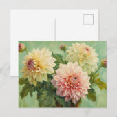 Blühende Dahlia-Blume Illustration Postkarte (Vorne/Hinten)