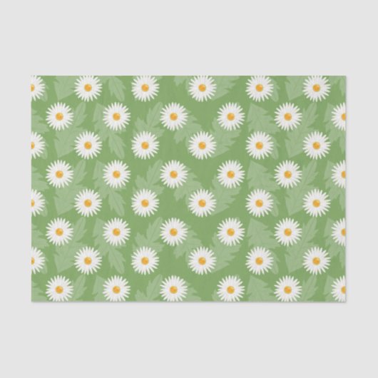 Blühende dunkle Blume Muster auf Grün Seidenpapier (Vorderseite)