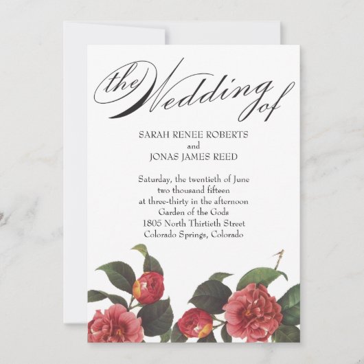 Blühende Einladung zur Hochzeit (Vorderseite)