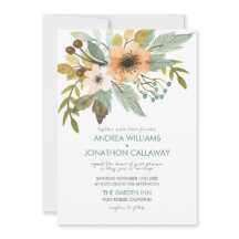 Blühende Einladung zur Hochzeit von Wasserfarben