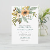 Blühende Einladung zur Hochzeit von Wasserfarben (Stehend Vorderseite)