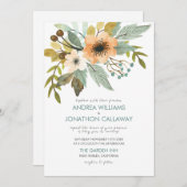 Blühende Einladung zur Hochzeit von Wasserfarben (Vorne/Hinten)