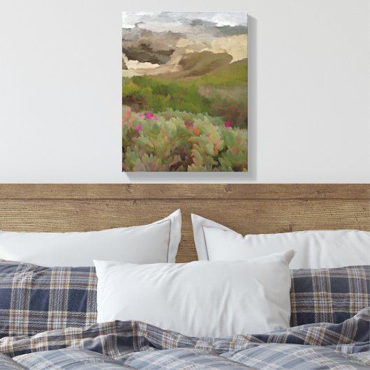 Blühende Eispflanzen durch den Ozean Leinwanddruck (Insitu (Schlafzimmer))